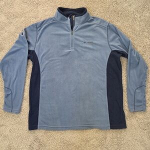 Columbia Fleece Half Zip Pullover Sweater Top Blue XL
